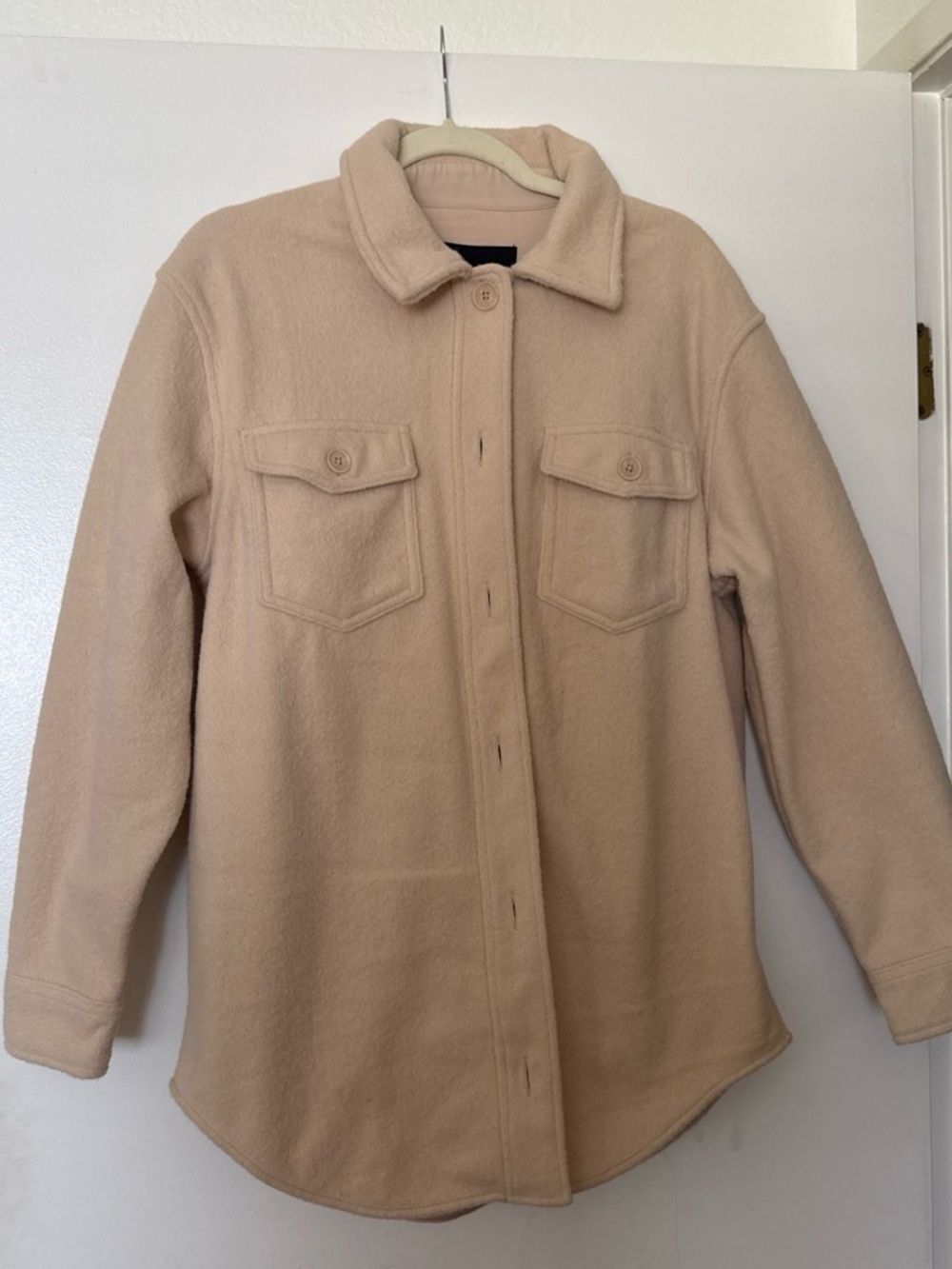 Hilary Radley Beige Teddy Shacket Jacket